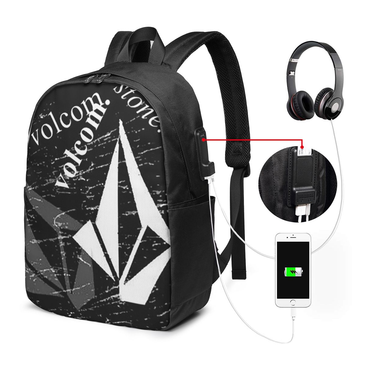 Laptop Bag - V-Volcom Logo Rugzak Reisnotebooktas Computer Student