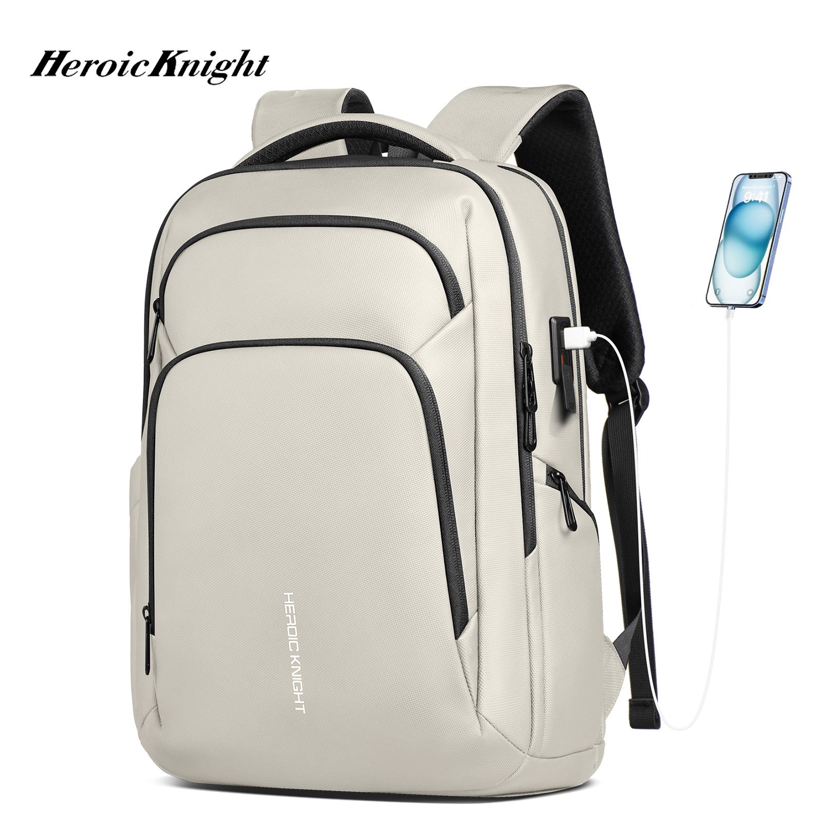 Usb Hub - Heroic Knight Business Herenrugzak 17 Inch
