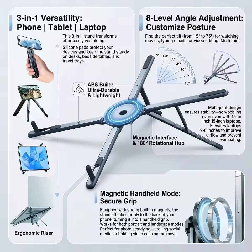 Draagbare magnetische telefoon - Laptop Stand recensie en prijs